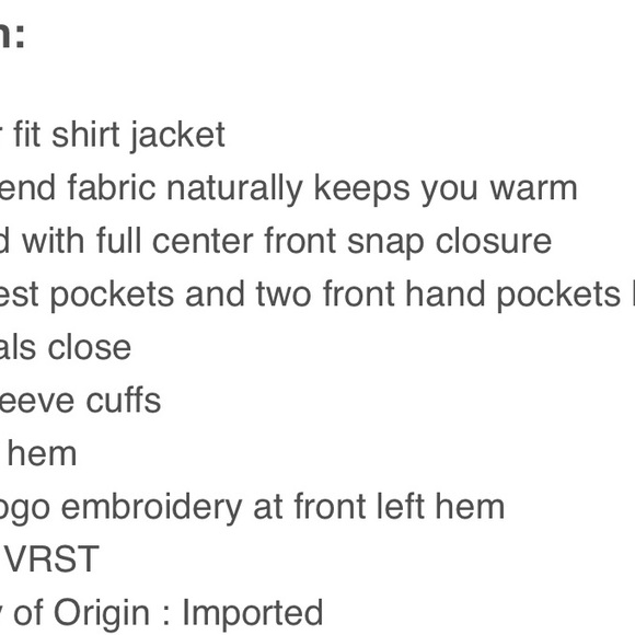 NWT VRST Men's Wool Blend Plaid Shirt Jacket Sz S & m Navy buffalo plaid $100 - Picture 4 of 7